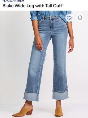 Flag & Anthem Blake High-Rise Wide Leg Jeans in Light Blue
